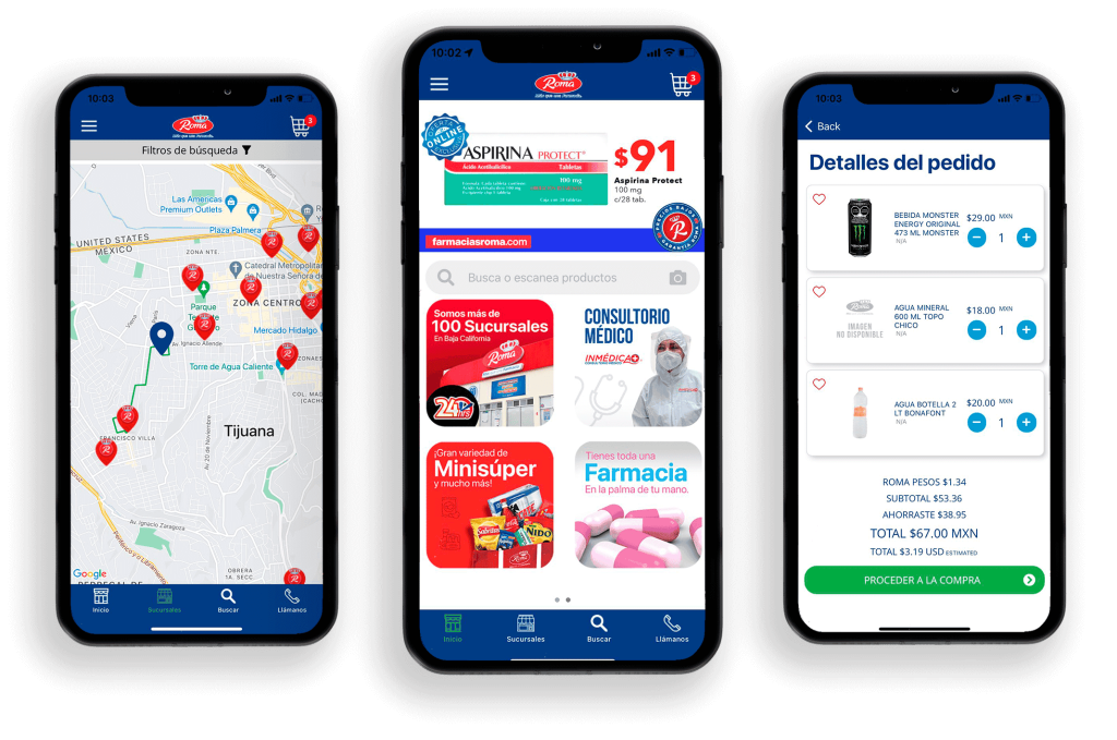 App de Farmacias Roma Tienda e línea