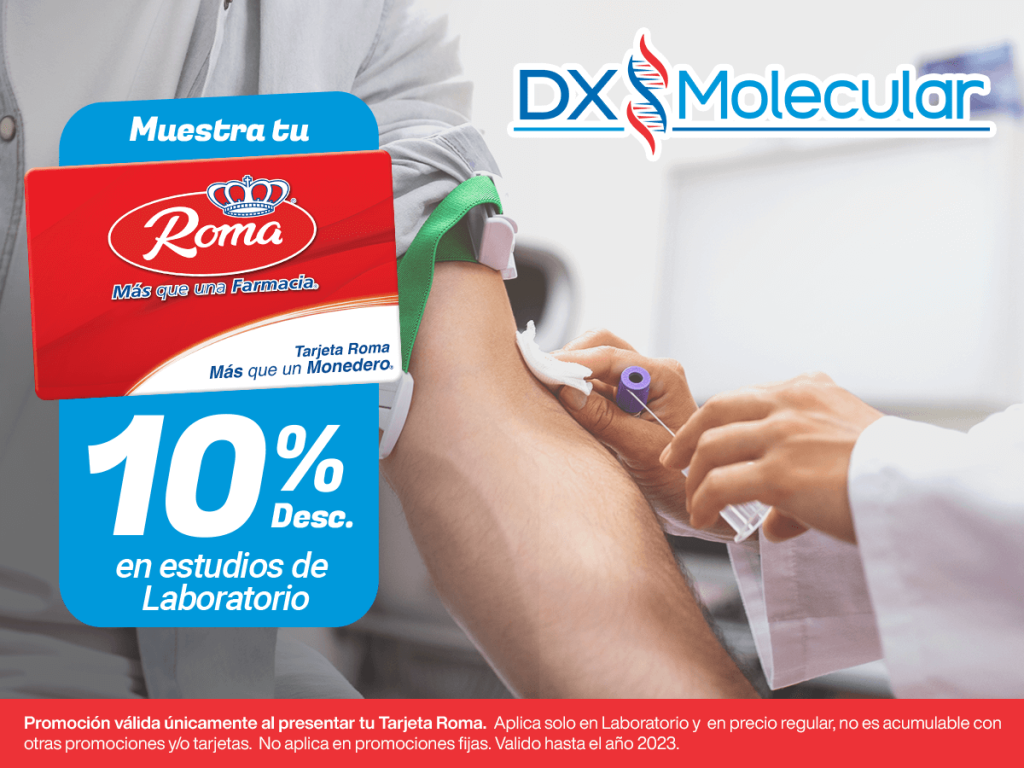 Descuentos especiales en DX Molecular al usar la Tarjeta Roma
