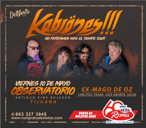 Los Ex de Mägo de Oz tienen concierto en Tijuana este 10 de mayo de 2024, se presentan como Kabrones!!!